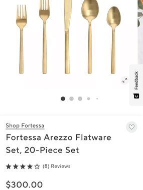 Brand New Fortessa Arezzo Flatware Set, 20-Piece Set